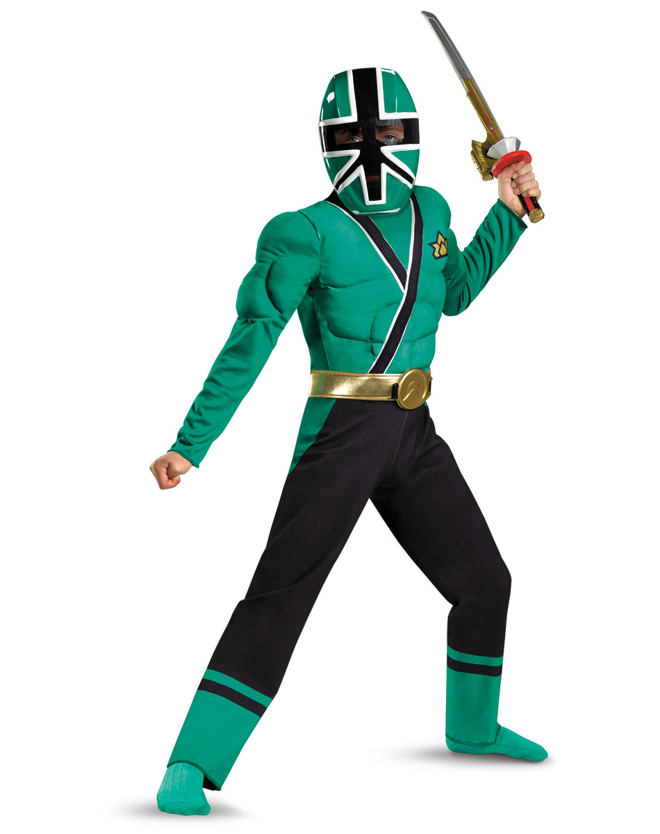 Boys Green Power Ranger Costume.